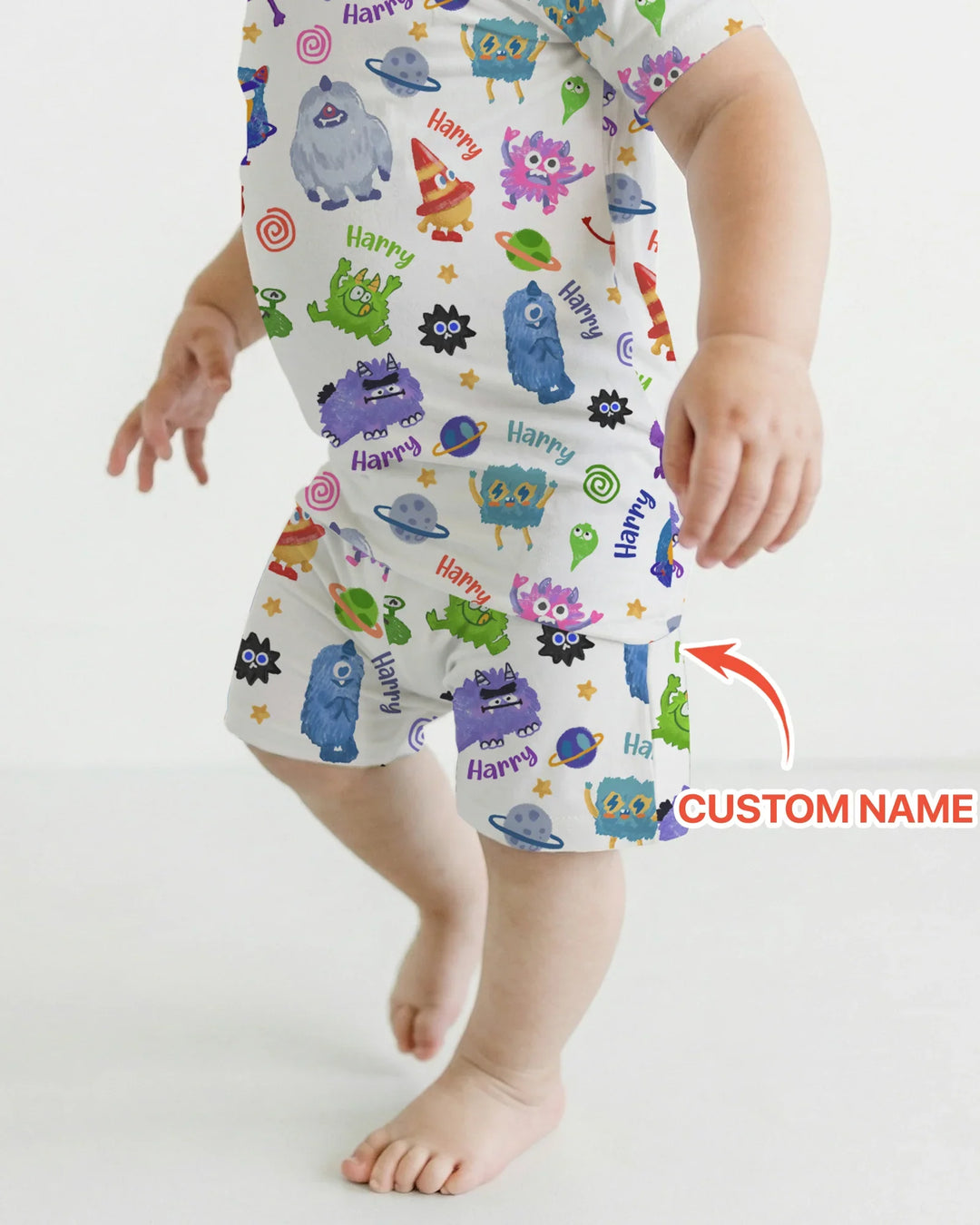 Zweiteiliges Pyjama-Set mit kurzen Ärmeln und Shorts im Sommer-Design