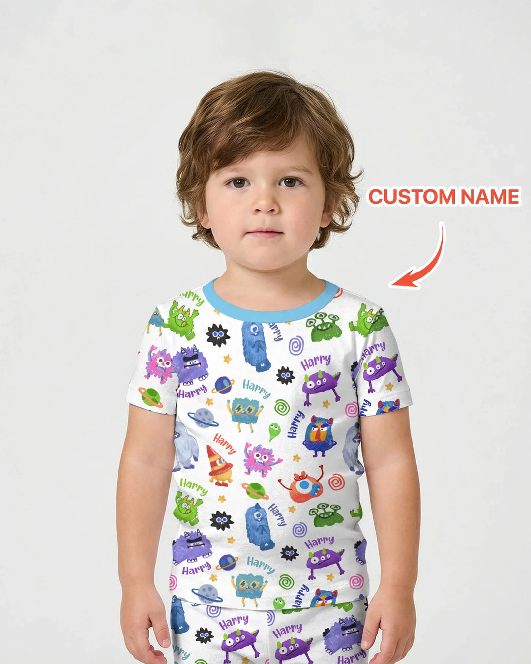 Zweiteiliges Pyjama-Set mit kurzen Ärmeln und Shorts im Sommer-Design