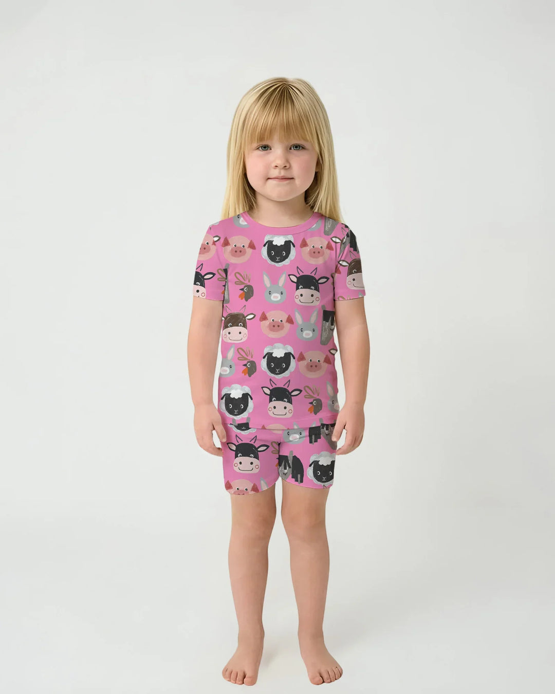 Template Zweiteiliges Pyjama-Set mit kurzen Ärmeln und Shorts