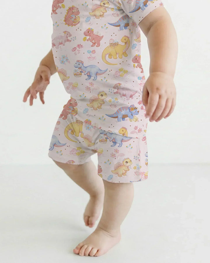 Template Zweiteiliges Pyjama-Set mit kurzen Ärmeln und Shorts