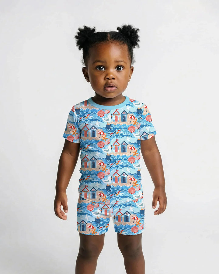 Template Zweiteiliges Pyjama-Set mit kurzen Ärmeln und Shorts
