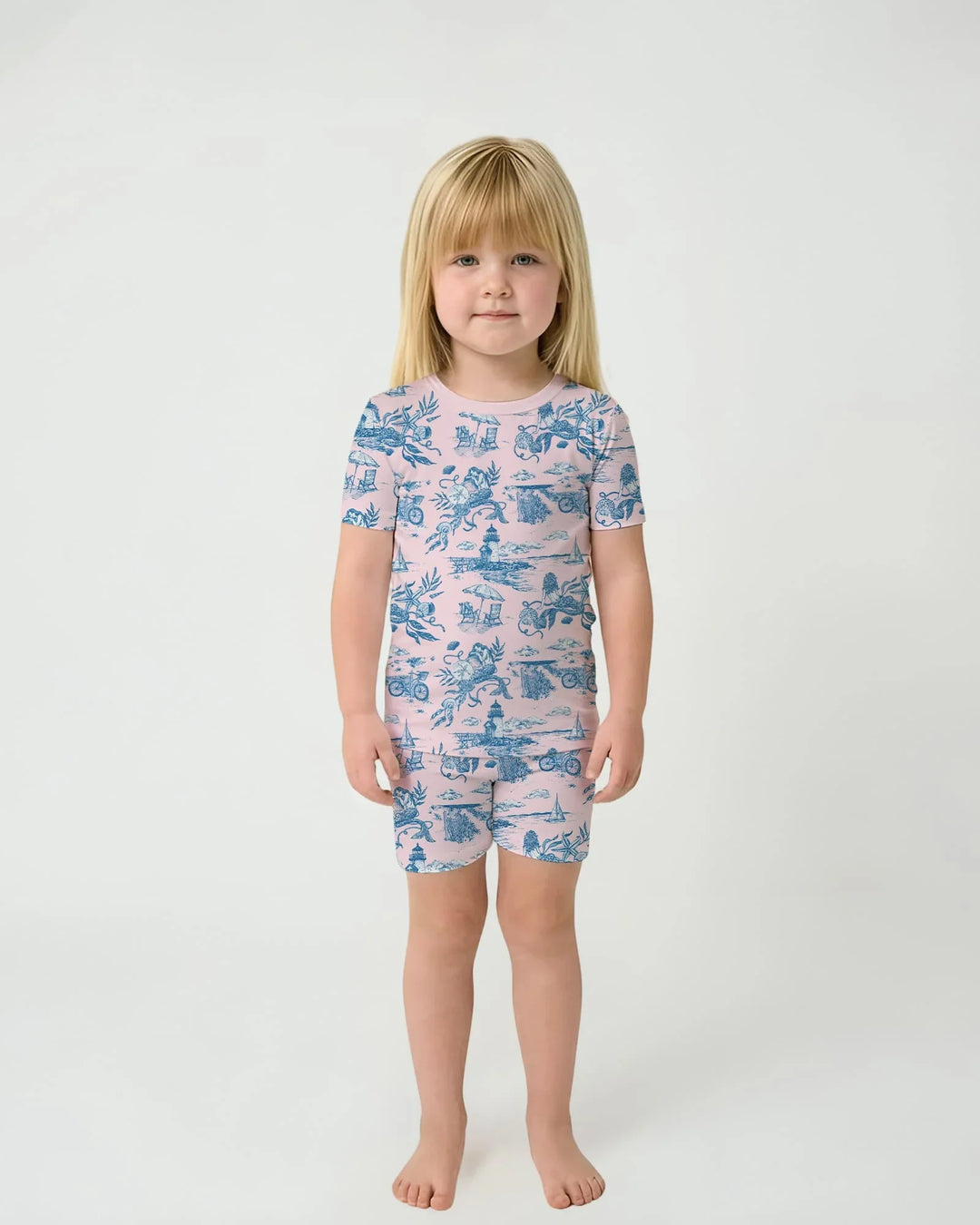 Template Zweiteiliges Pyjama-Set mit kurzen Ärmeln und Shorts