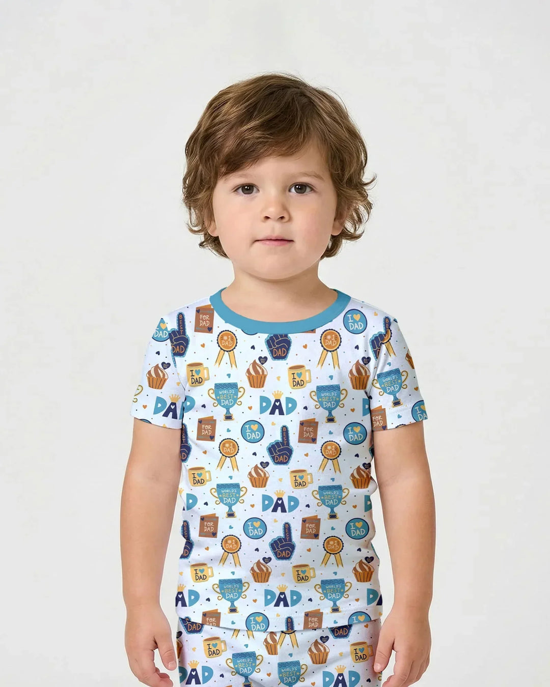 Template Zweiteiliges Pyjama-Set mit kurzen Ärmeln und Shorts