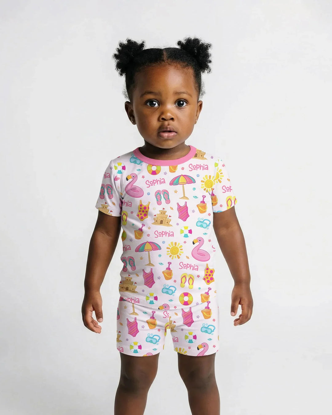 Zweiteiliges Pyjama-Set mit kurzen Ärmeln und Shorts im Sommer-Design