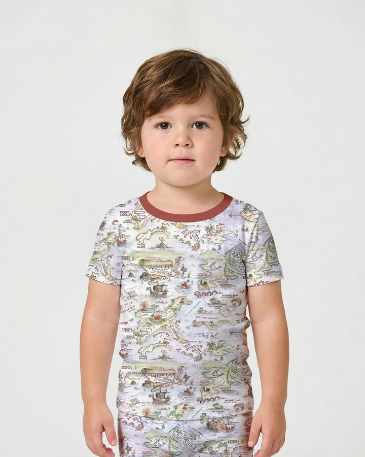 Template Zweiteiliges Pyjama-Set mit kurzen Ärmeln und Shorts