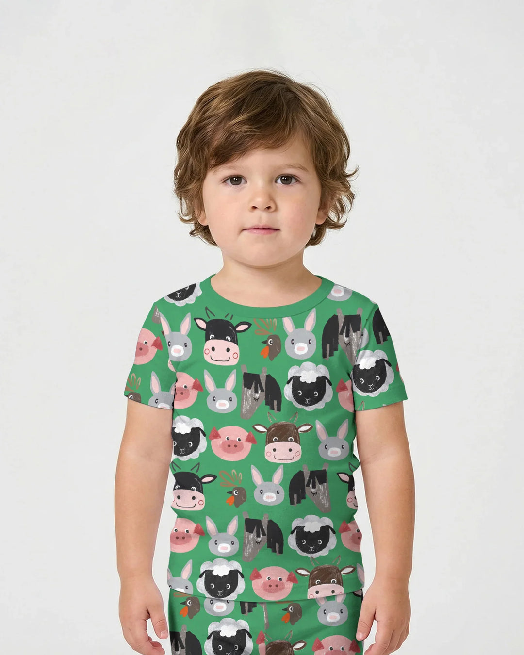 Template Zweiteiliges Pyjama-Set mit kurzen Ärmeln und Shorts