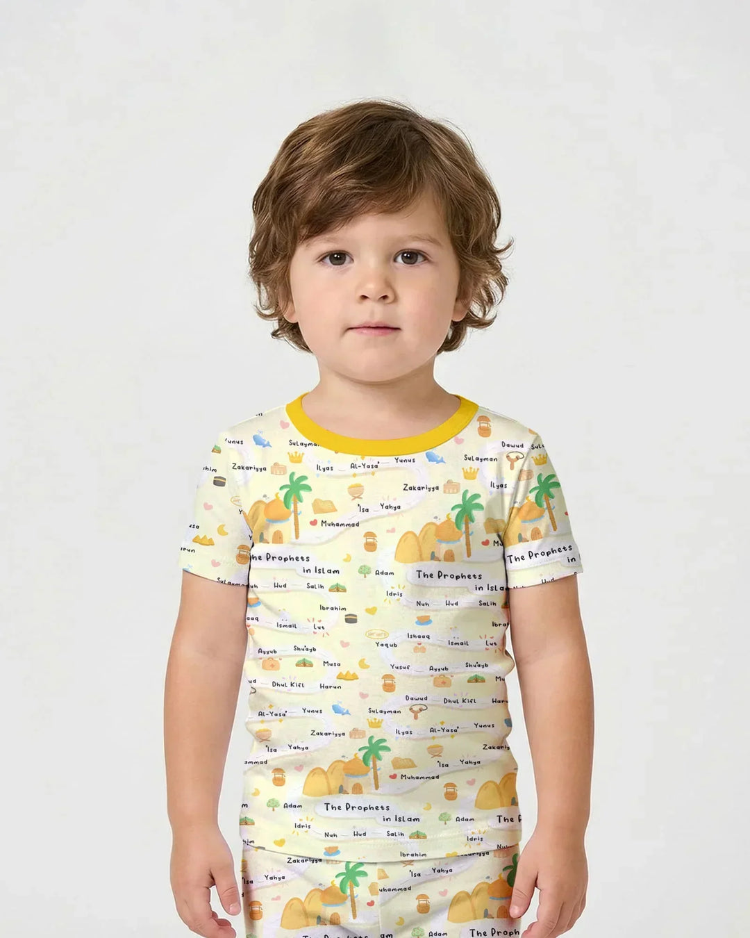 Template Zweiteiliges Pyjama-Set mit kurzen Ärmeln und Shorts