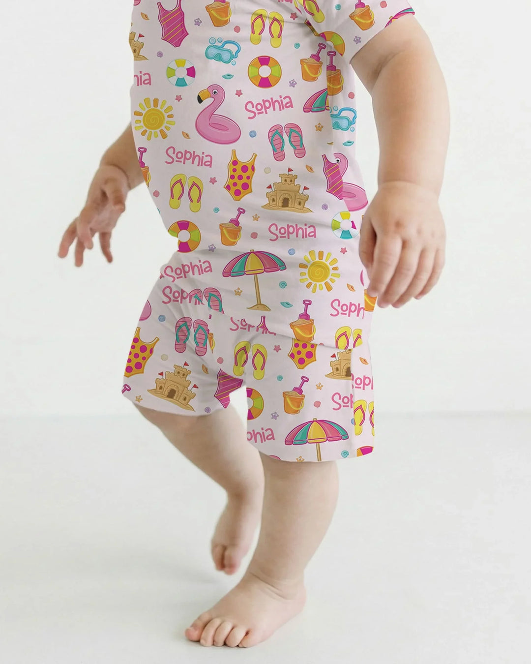 Zweiteiliges Pyjama-Set mit kurzen Ärmeln und Shorts im Sommer-Design