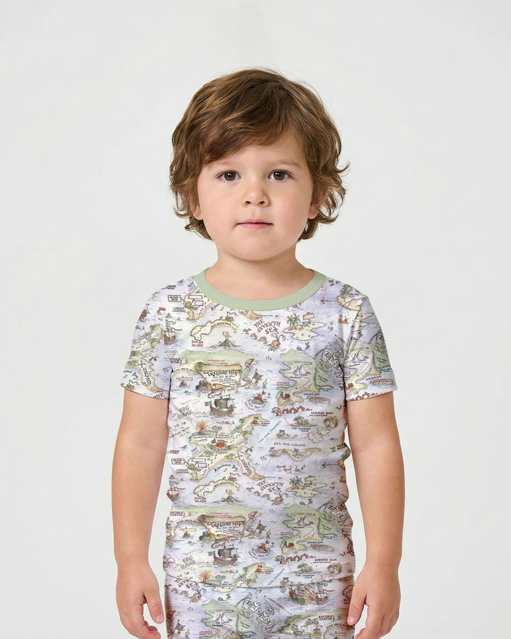 Template Zweiteiliges Pyjama-Set mit kurzen Ärmeln und Shorts