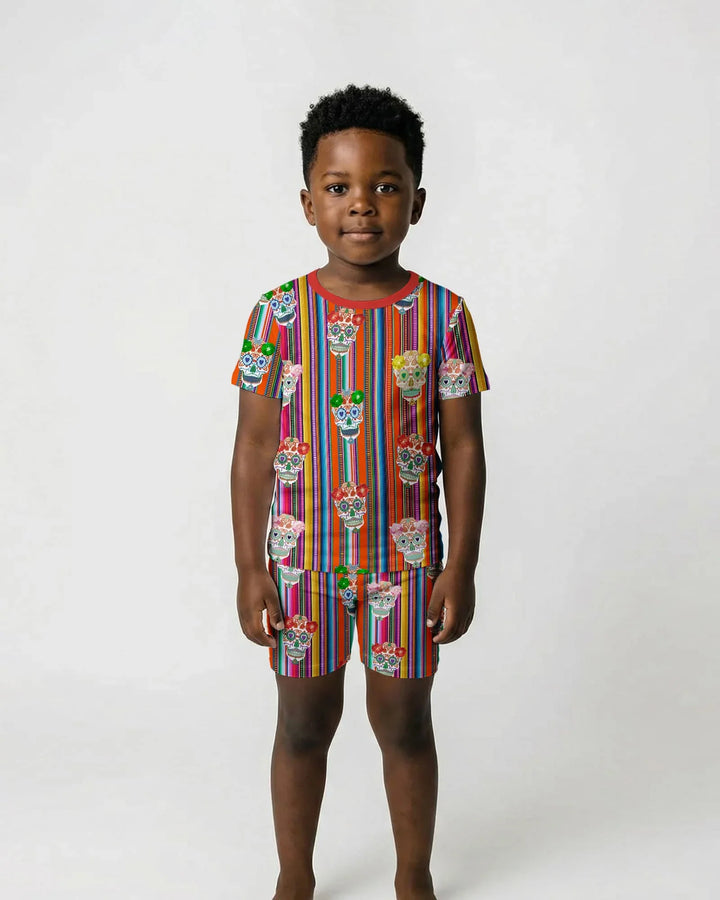 Cinco De Mayo Sparkle Two Piece Short Sleeve Shorts Pajama Set