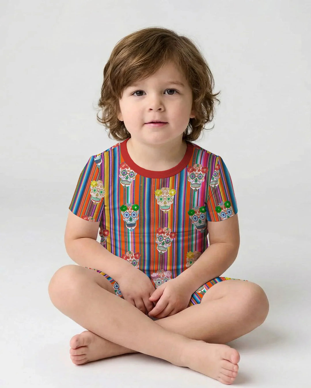 Cinco De Mayo Sparkle Two Piece Short Sleeve Shorts Pajama Set