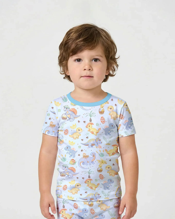 Template Zweiteiliges Pyjama-Set mit kurzen Ärmeln und Shorts
