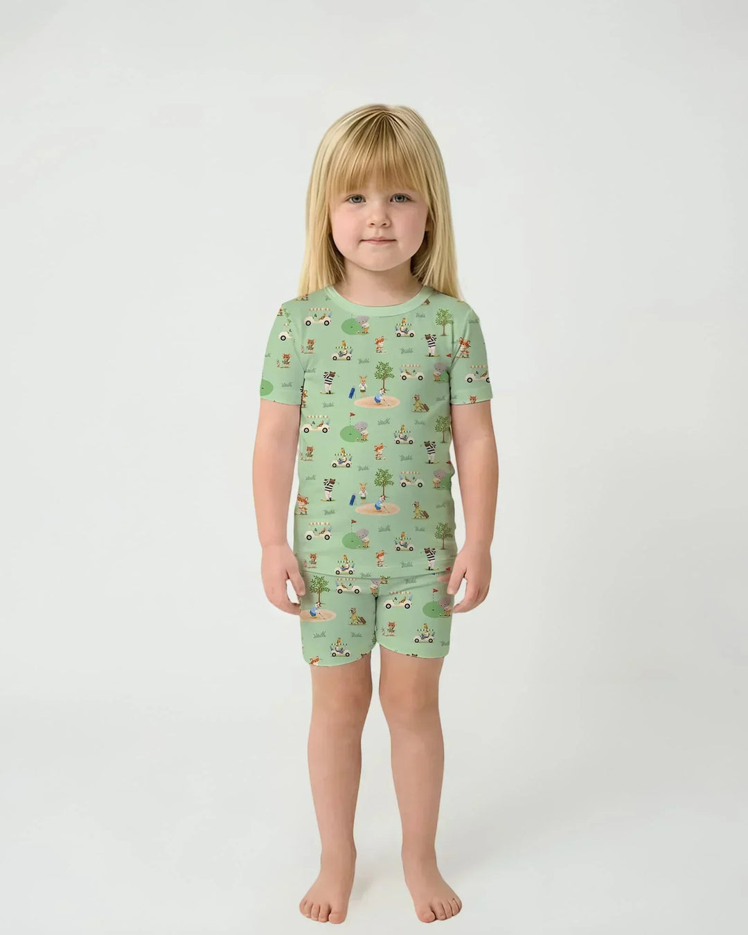 Template Zweiteiliges Pyjama-Set mit kurzen Ärmeln und Shorts