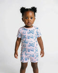 Template Zweiteiliges Pyjama-Set mit kurzen Ärmeln und Shorts