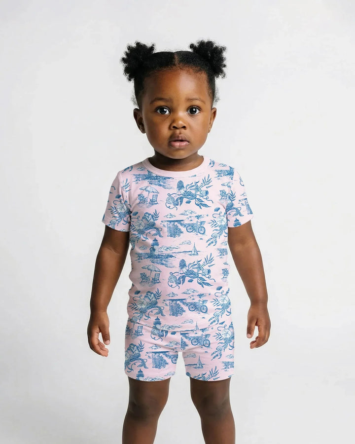 Template Zweiteiliges Pyjama-Set mit kurzen Ärmeln und Shorts
