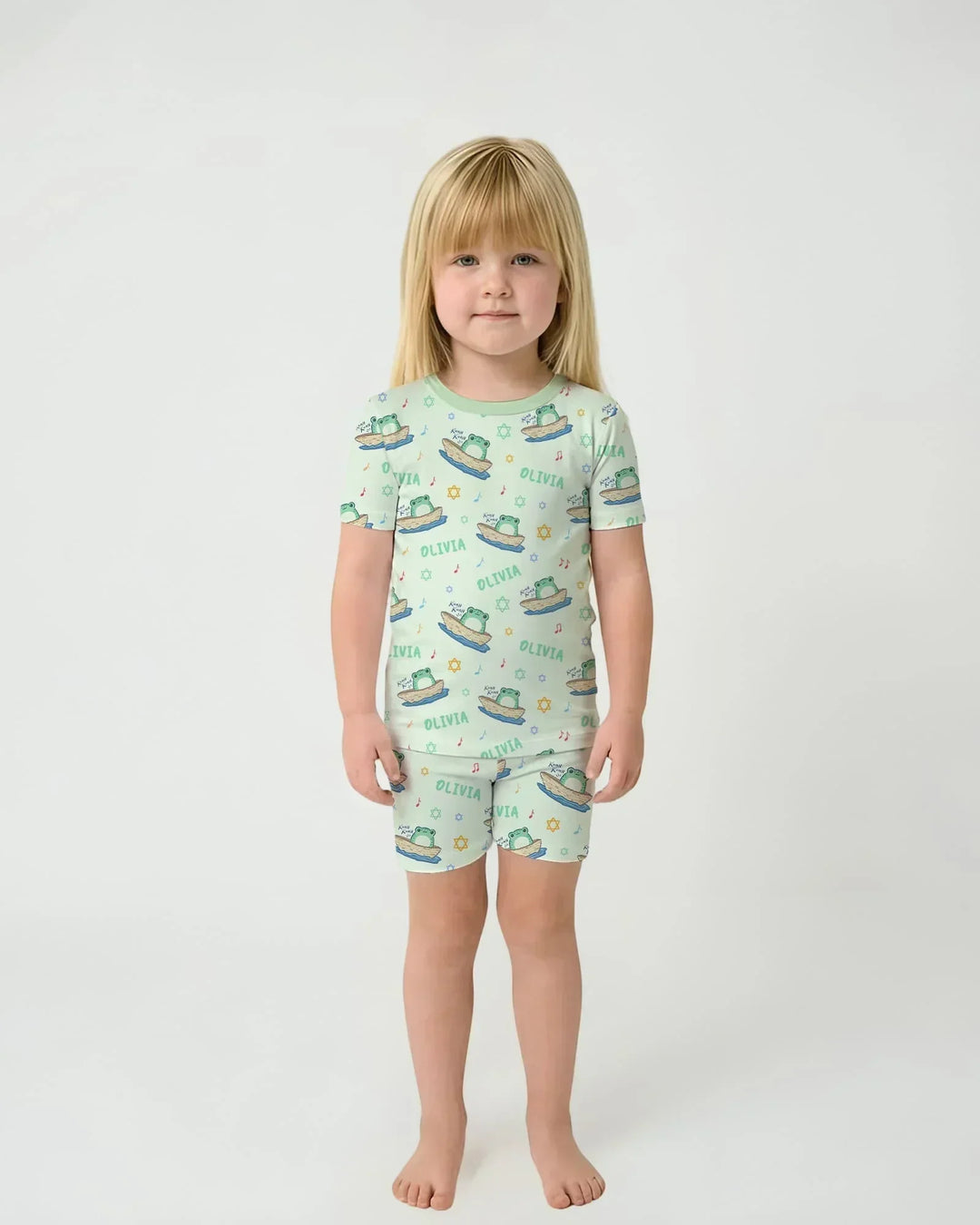 Zweiteiliges Pyjama-Set mit kurzen Ärmeln und Shorts im Sommer-Design