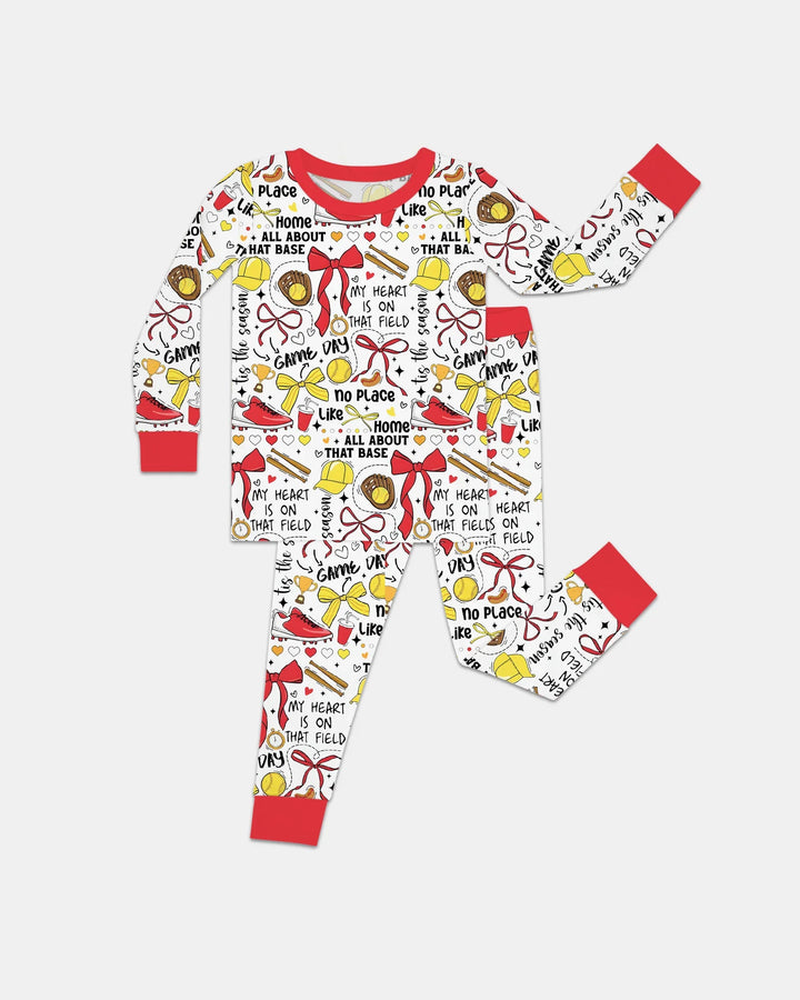 Zweiteiliges Langarm-Pyjama-Set mit Sommerfrüchten