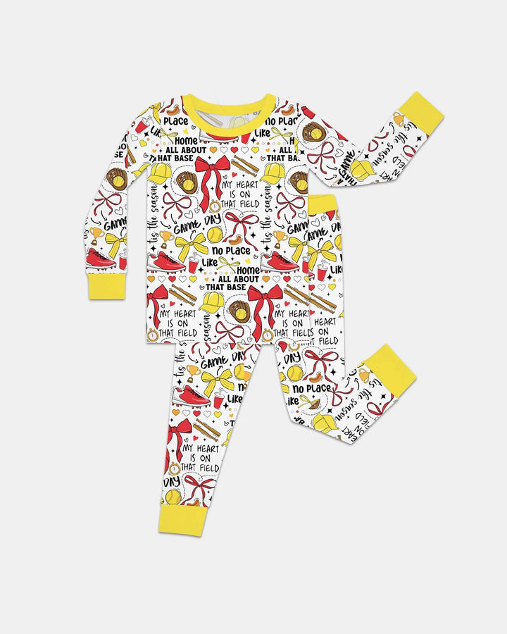 Zweiteiliges Langarm-Pyjama-Set mit Sommerfrüchten