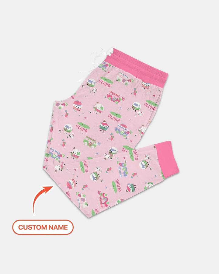 Niedliches Golfball Bambus Damen Pyjama-Set