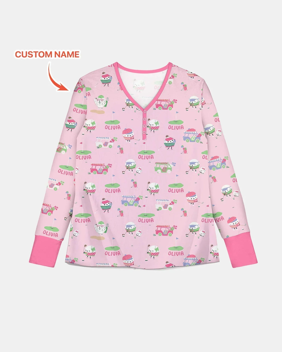 Niedliches Golfball Bambus Damen Pyjama-Set