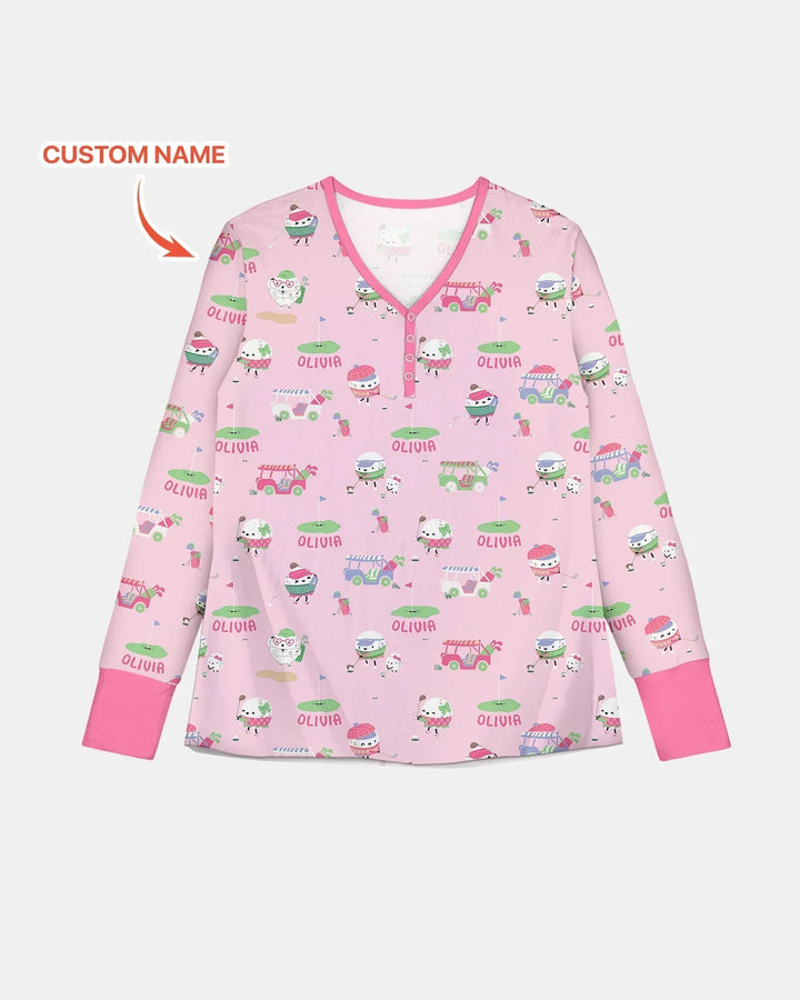 Niedliches Golfball Bambus Damen Pyjama-Set