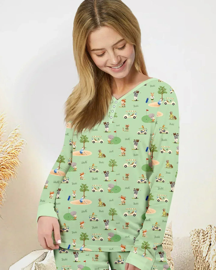 Let's Golf Bambus Damen-Pyjama-Set