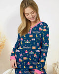 Ramadan Kareem Familien-Pyjama-Set aus Bambus für Damen