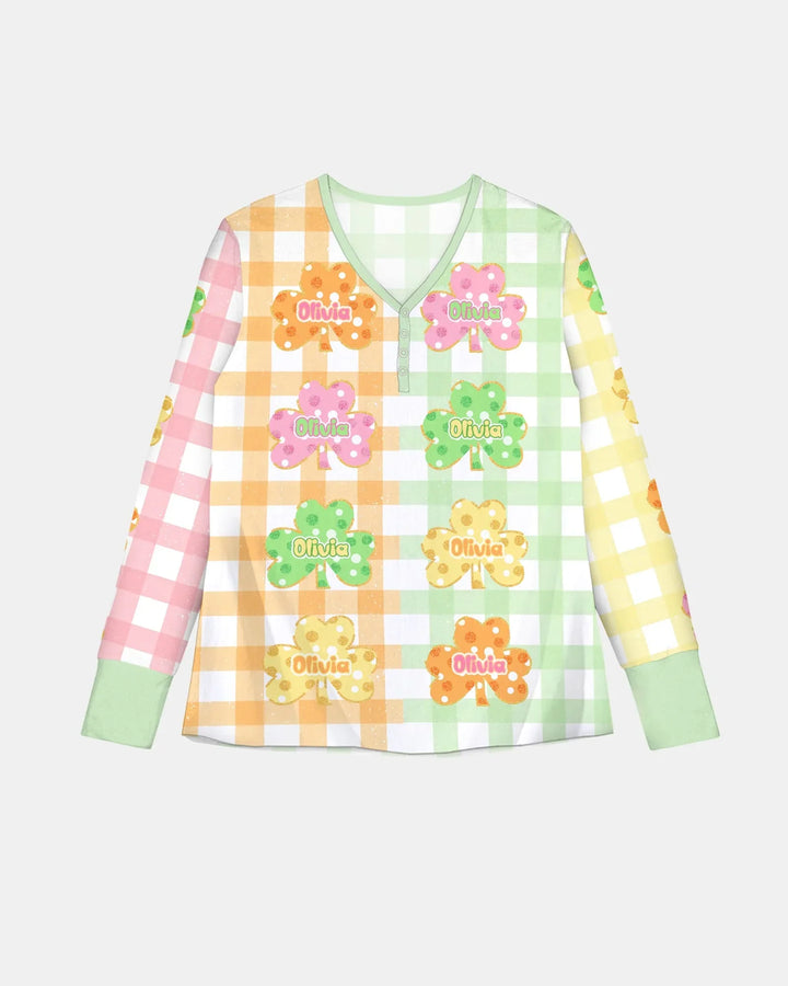 Glücksklee Bambus Damen Pyjama-Set