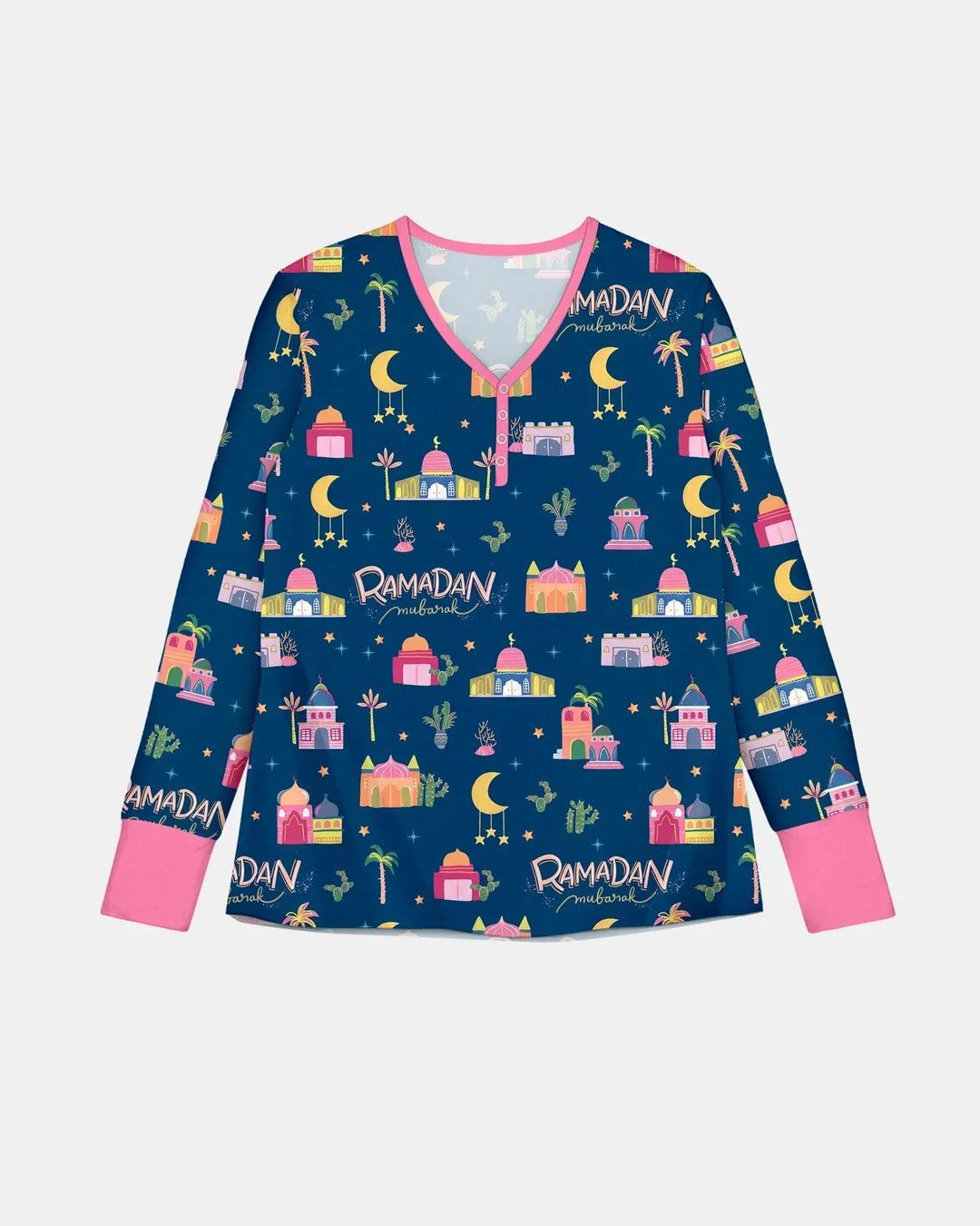 Ramadan Kareem Familien-Pyjama-Set aus Bambus für Damen