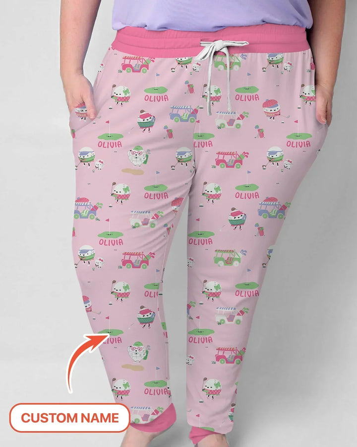 Niedliches Golfball Bambus Damen Pyjama-Set