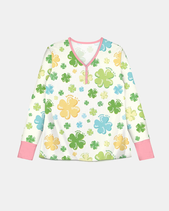 Shamrocks Print St. Patrick's Day Bamboo Women Pajama Set