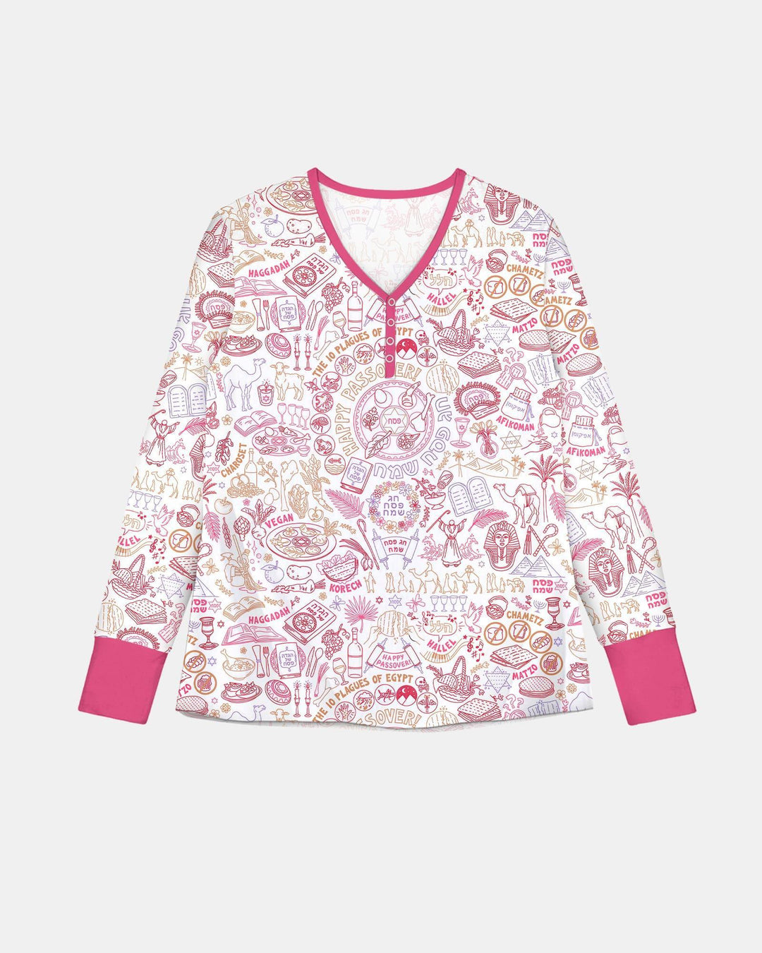 Doodle Pessach passendes Familien Bambus Damen Schlafanzug Set