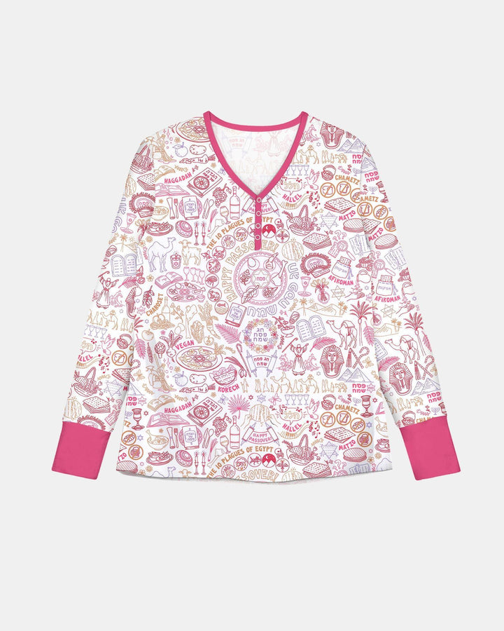 Doodle Pessach passendes Familien Bambus Damen Schlafanzug Set