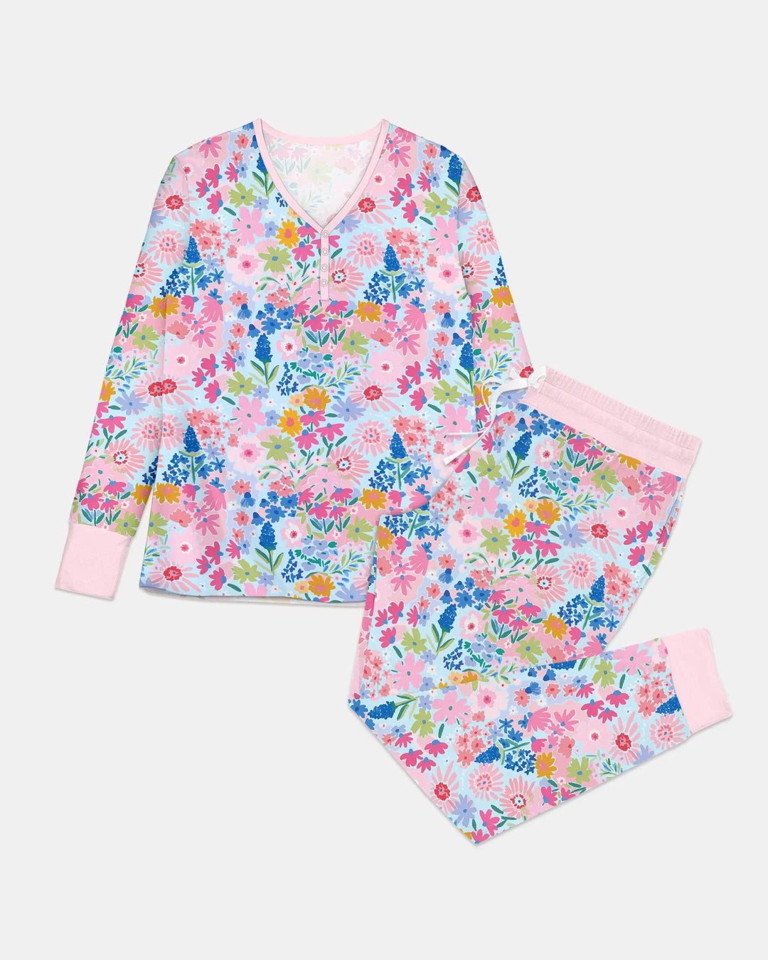 Little Flower Garden Matching Bamboo Women Pajama Set