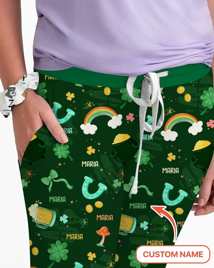 Pyjama-Set für Damen aus Bambus mit individuellem Namen und "Sprinkle Of Luck"-Motiv