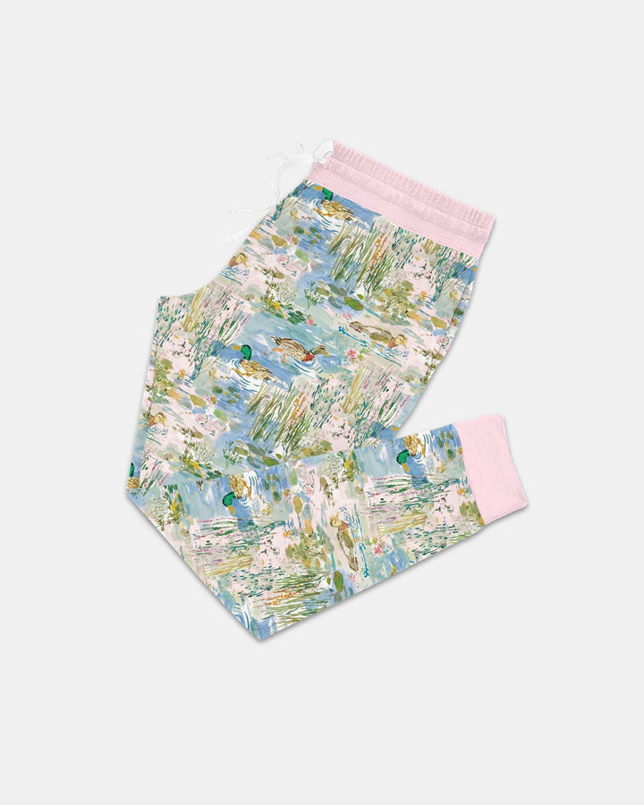 Aquarell-Stockente Bambus-Pyjama-Set für Damen