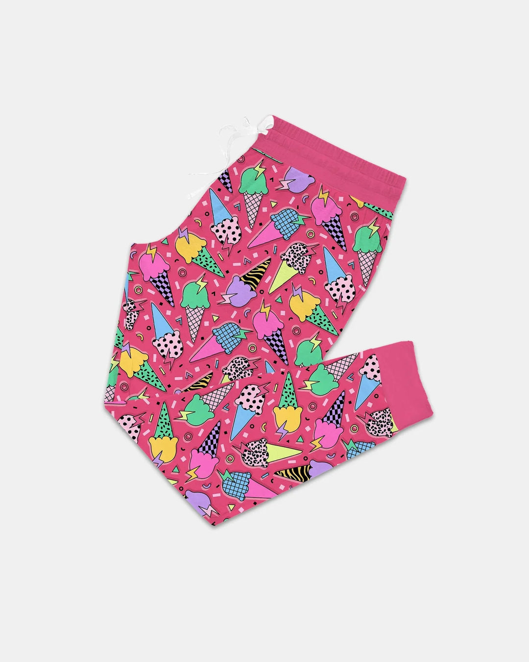 Sommer Retro Eiscreme Familien-Schlafanzugset aus Bambus für Damen