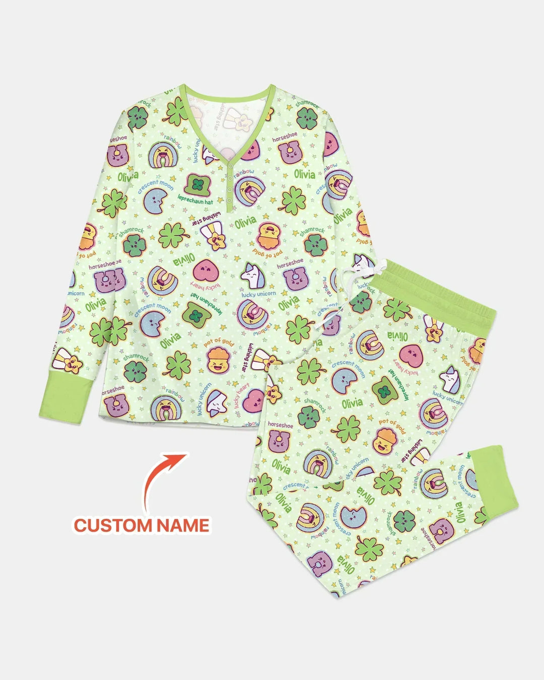 Glücksbambus Damen-Pyjama-Set