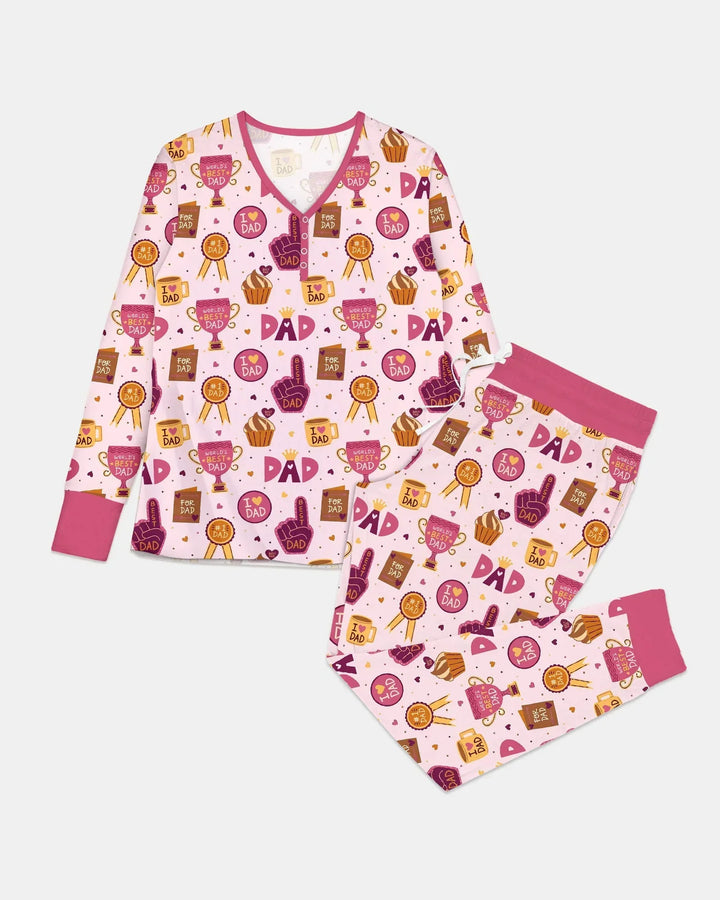 Weltbester Papa Bambus Damen Schlafanzug Set
