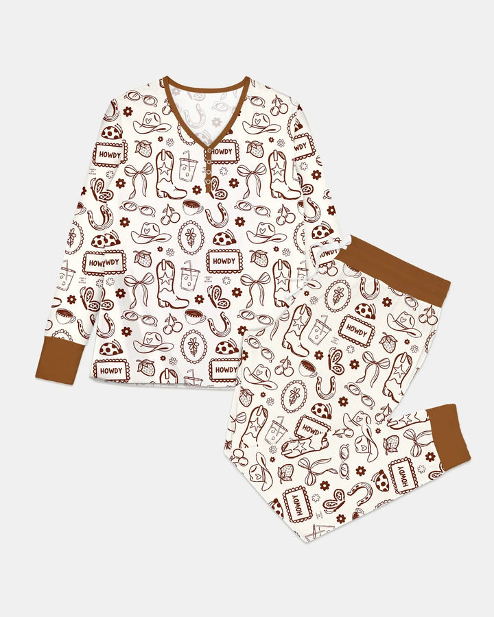Doodle Wild West Cowgirl Bambus Damen Pyjama Set