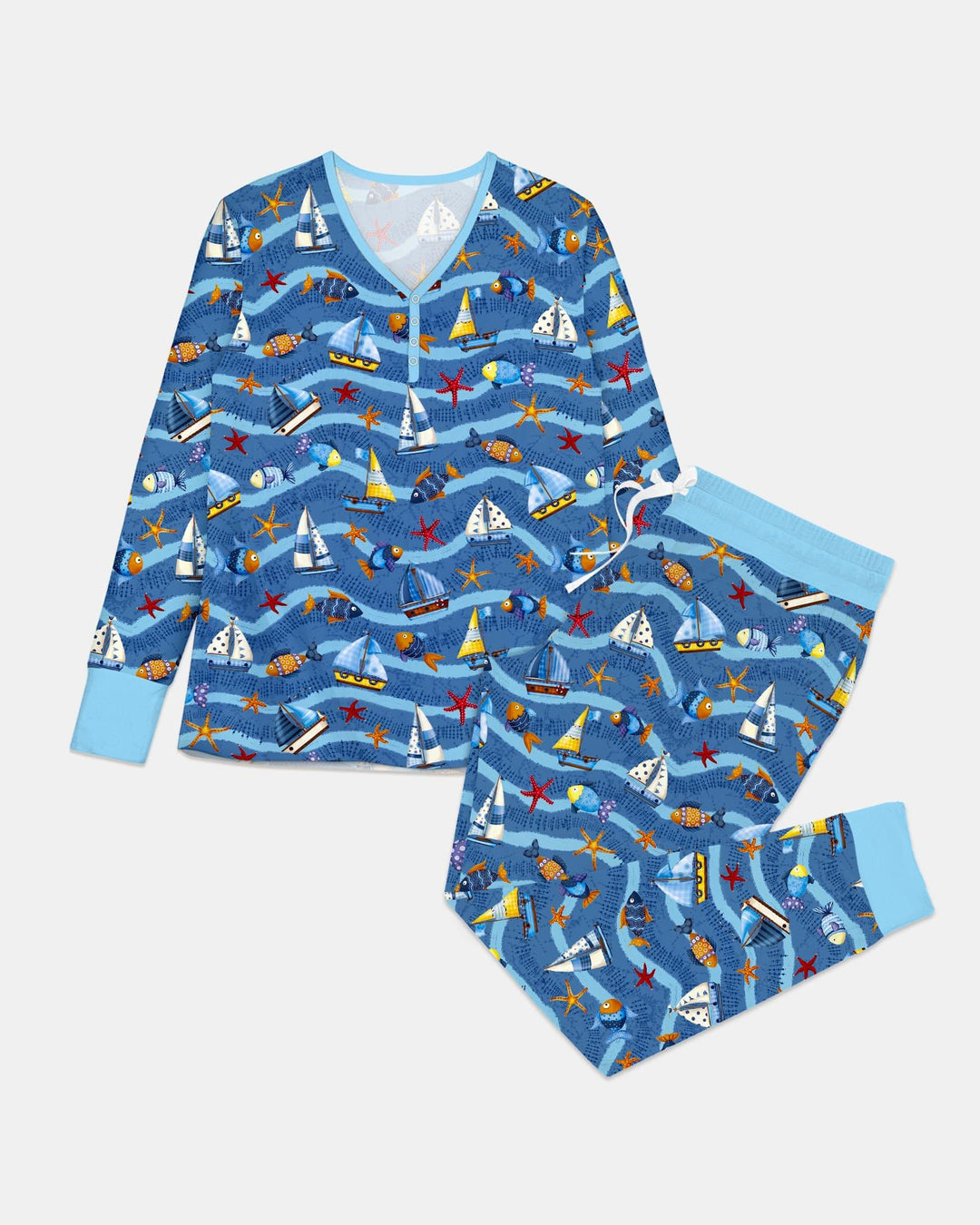 Blue Sail La Vie Schlafanzug-Set aus Bambus für Damen und die ganze Familie