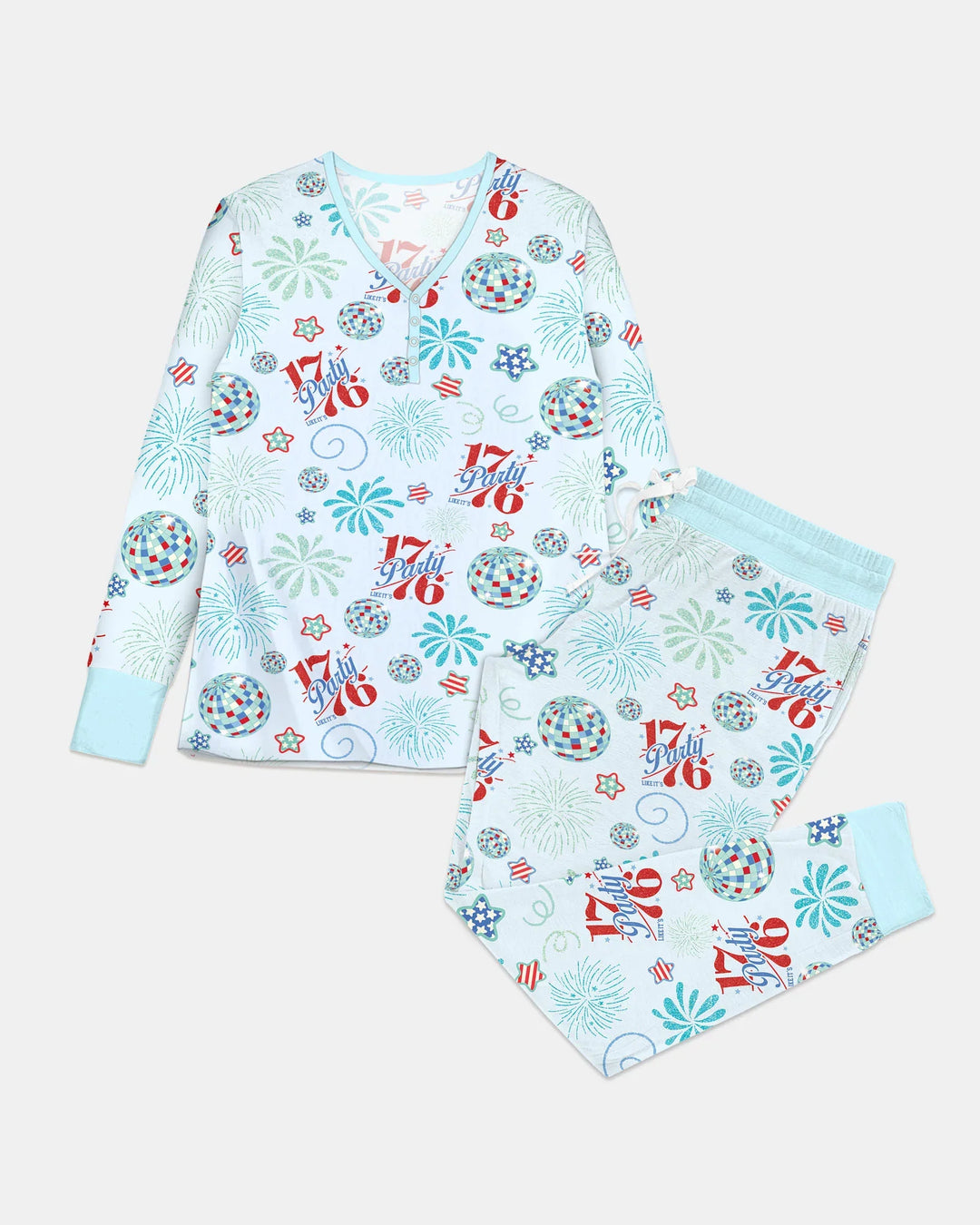 Land Of Free Family Passender Pyjama aus Bambus für Damen