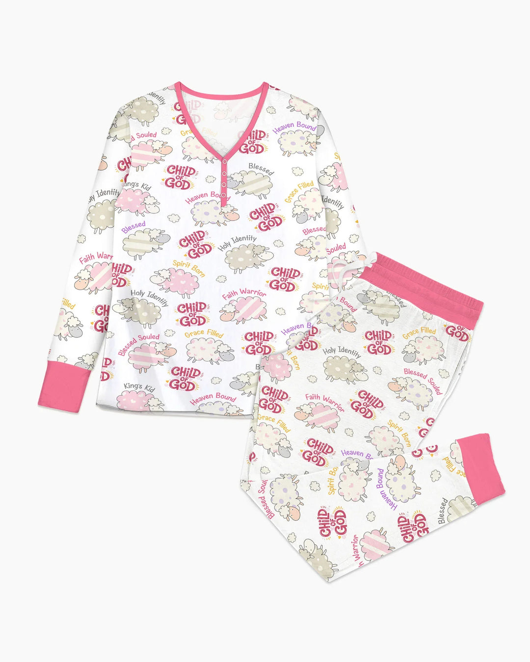 A Child Of God Mädchen Pyjama-Set aus Bambus für Damen