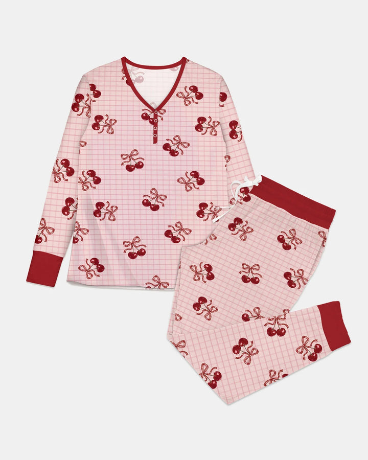 Cherry Mom and Me Bamboo Women Pajama Set
