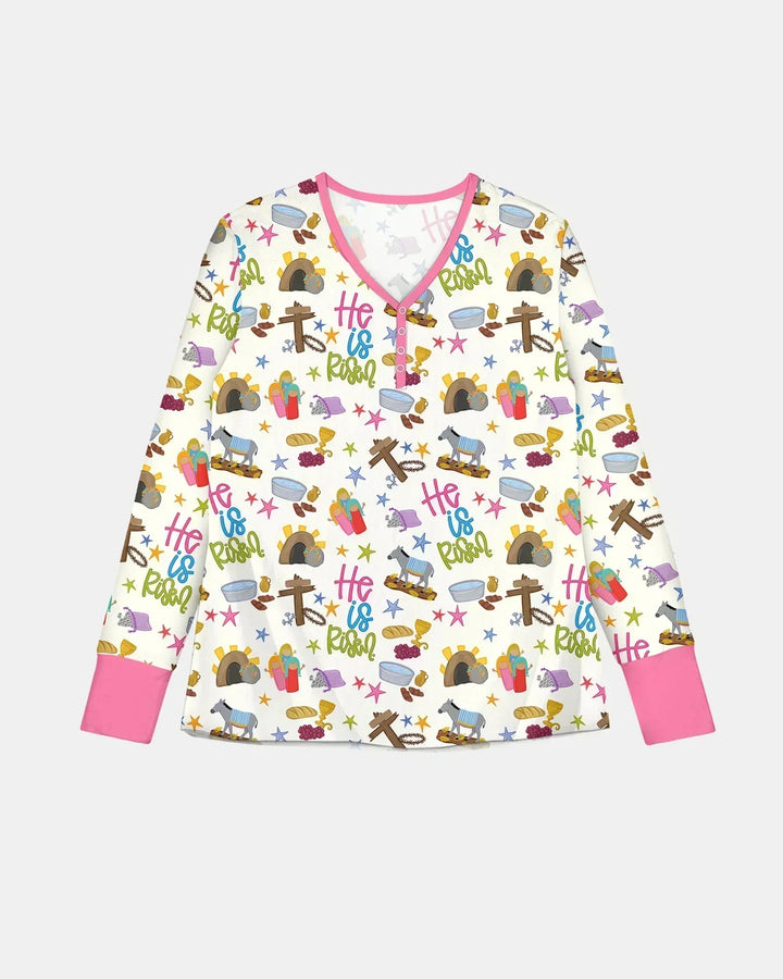 Biblische Geschichte Ostern Familien-Pyjama-Set aus Bambus für Damen