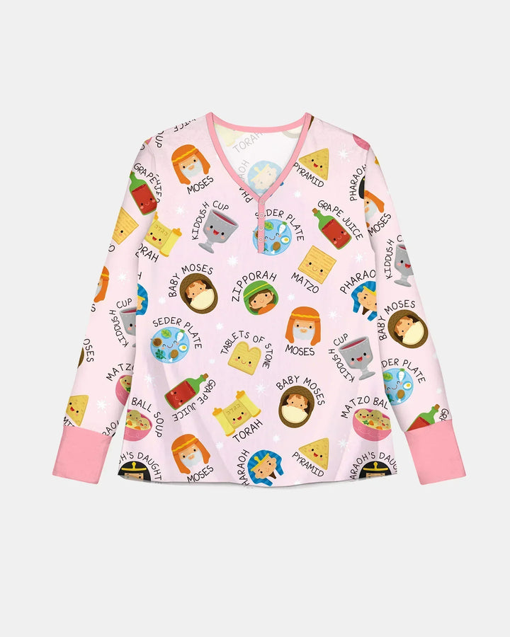 Cute Passover Characters Bamboo Women Pajama Set