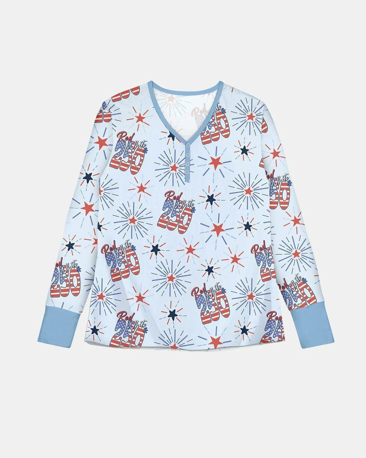 Red White and 250th Anniversary Bamboo Women Pajama Set