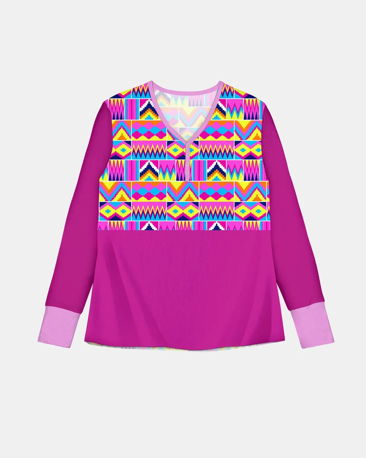 Kente Vibes Damen Pyjama Set aus Bambus im Partnerlook