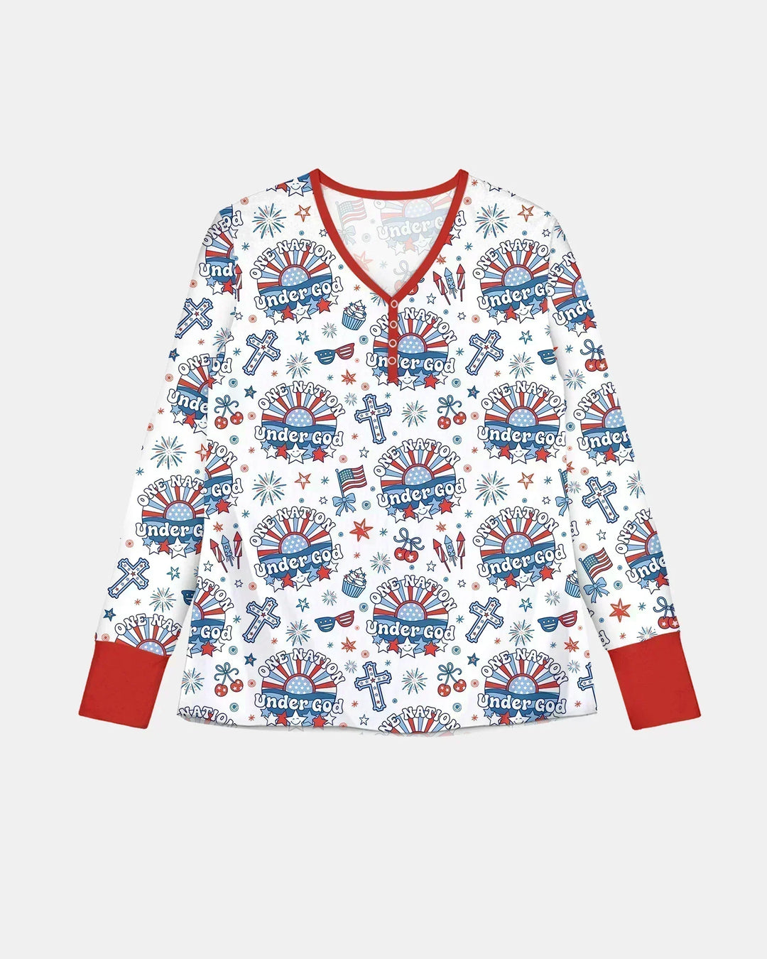 One Nation Under God Familien-Pyjama-Set aus Bambus für Damen