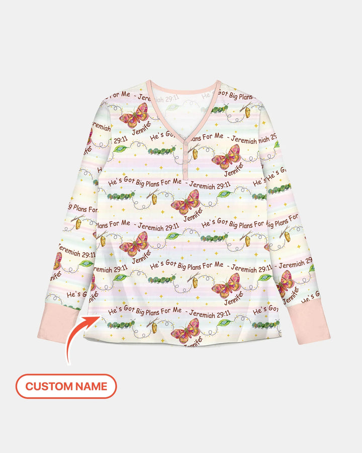 Custom Name He's Got Big Plans For Me Bamboo Women Pajama Set